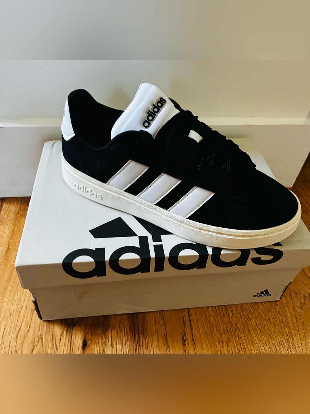 adidas Grand court Alpha Black & White Low-Top Sneakers men 9.5